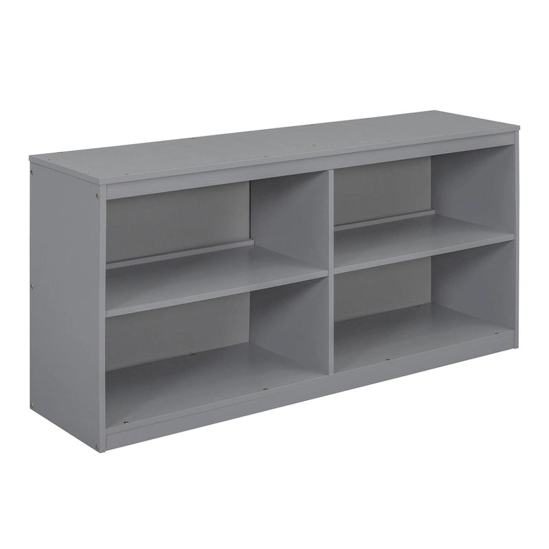 Loft Bed with Retractable Desk, Drawers and Shelves, Grey or White