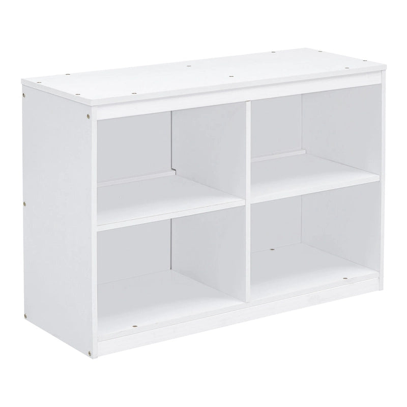 Loft Bed with Retractable Desk, Drawers and Shelves, Grey or White