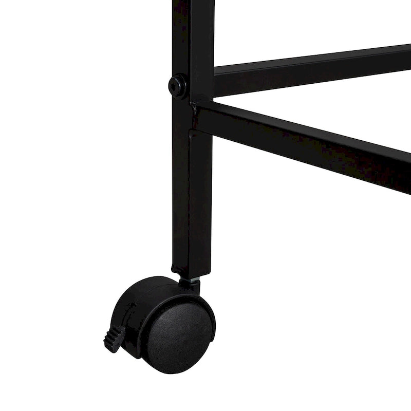 Black Metal Loft Bed Frame with Built-In Shelves Ladder for Kids Teens