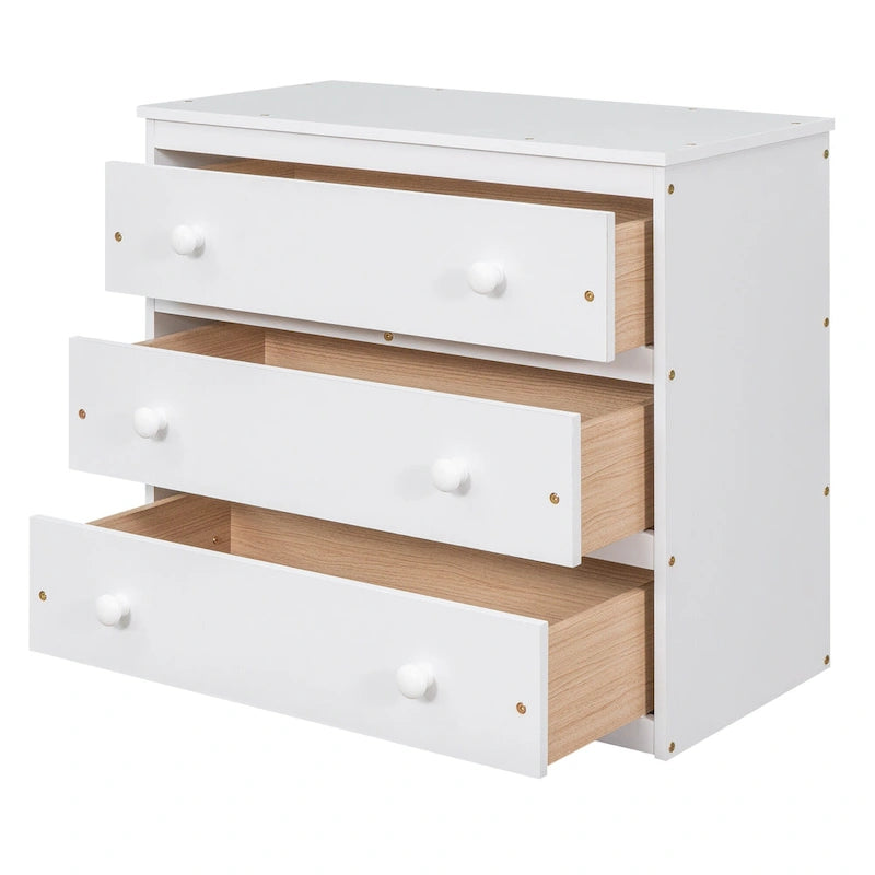 Full Size Pine Wood Loft Bed with Movable Desk Storage Drawers Gray Espresso White