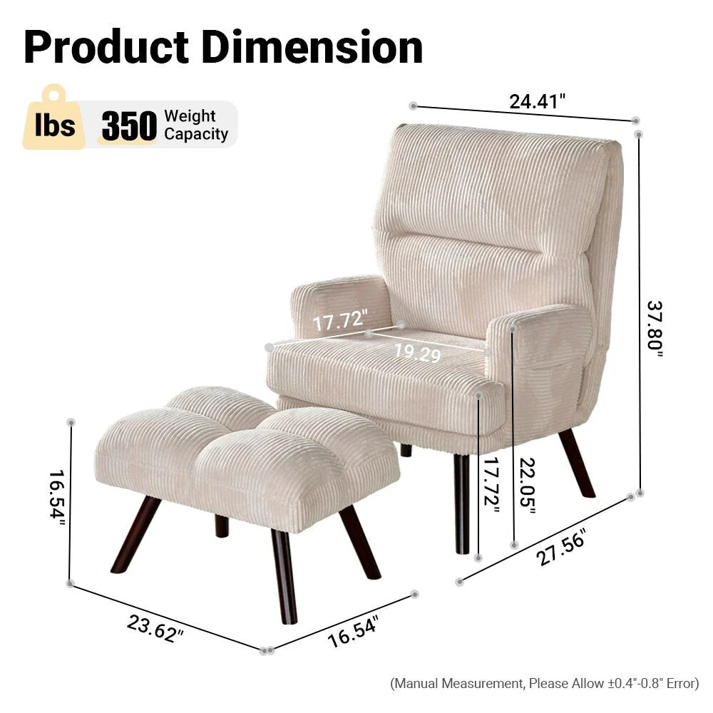 Fauteuil inclinable réglable OVIOS avec repose-pieds