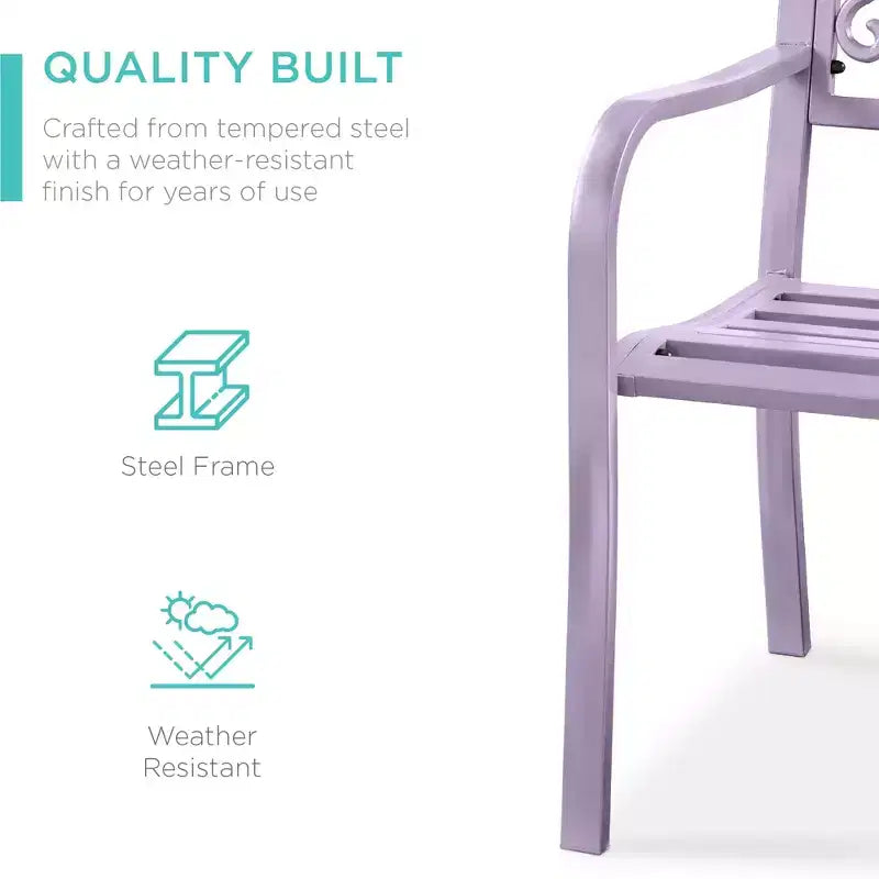 Banc d'extérieur en acier Best Choice Products, mobilier de jardin pour terrasse ou porche avec dossier à motif floral