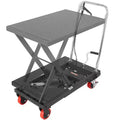 Table élévatrice hydraulique à chariot, capacité de 227 kg, hauteur de levage de 72,4 cm, table élévatrice manuelle à ciseaux simples avec 4 roues et patin antidérapant