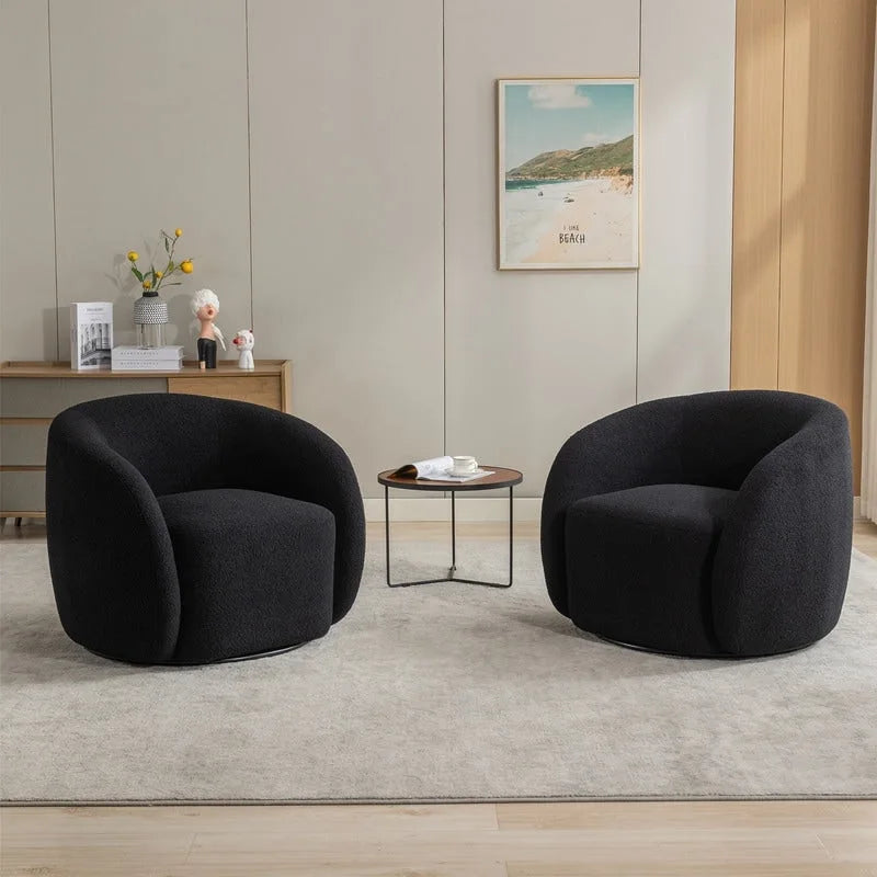 Lot de 2 fauteuils d'appoint pivotants à 360° SEYNAR Modern Glam Rembourrés