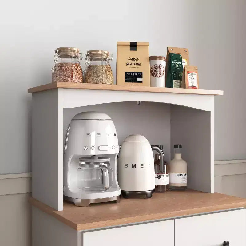 sumyeg Meuble de Rangement de Cuisine en Bois avec Tiroir et Étagère pour Micro-ondes