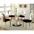 Ensemble de salle à manger rond 5 pièces Zaia en acier argenté contemporain par Furniture of America