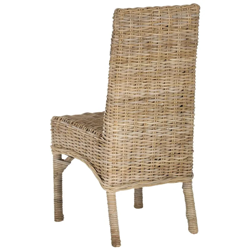SAFAVIEH Karyl Chaise de salle à manger en osier naturel inachevé (lot de 2) - 18,5 x 18,5 x 38,1 - 19Lx19Px38H