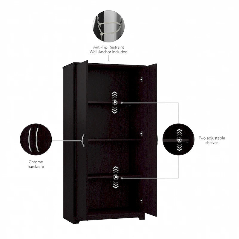 Armoire haute de rangement Cabot avec portes par Bush Furniture