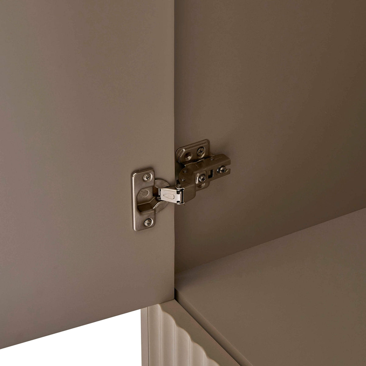 Armoire 3 portes avec tiroirs - Taupe