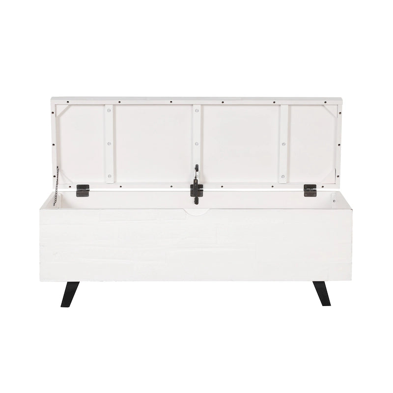 Banc de rangement Broadmore en bois d'acacia de 46 pouces