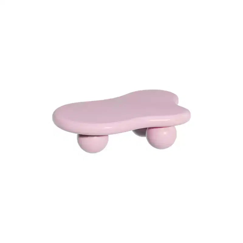 Table basse nuage de 40 po avec pieds sphériques, table centrale moderne et irrégulière pour salon, rose